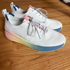 Infinity By Cherokee Nursing Shoes Sneaker Everon White Rainbow Fade Womens Sz 7